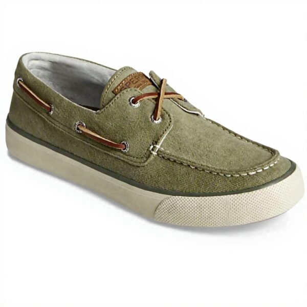 Sperry Bahama Canvas Mocassini Uomo Oliva Cotone Riciclato