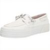 Sperry Piattaforma barca Donna Bianco pelle goffrata comoda