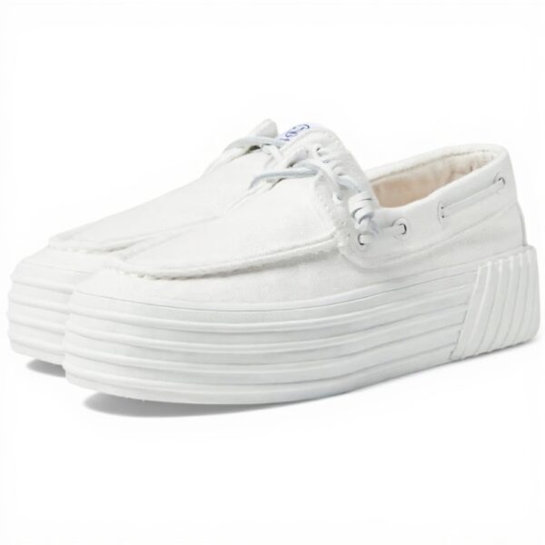 Sperry Piattaforma barca Donna Bianco pelle goffrata comoda